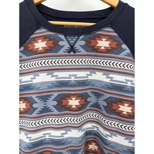Y2K Eddie Bauer Sweatshirt Womens Large Navy Southwestern Aztec Print L